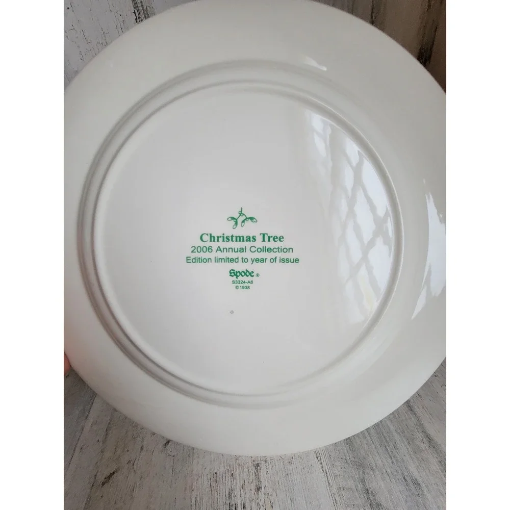 Vintage 12‎ Spode xmas tree berry plate home decor Mistletoe